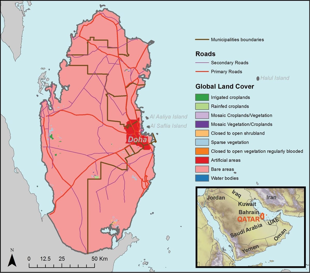 வரைபடம் கத்தார் காலநிலை