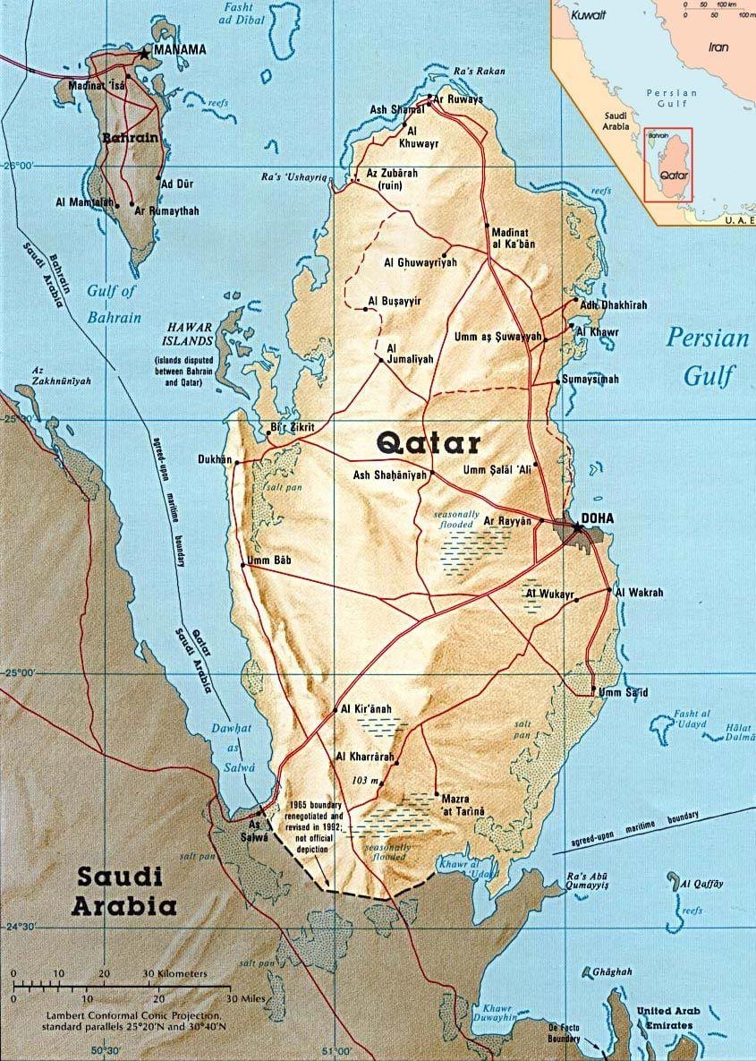 வரைபடம் கத்தார் தீவுகள்