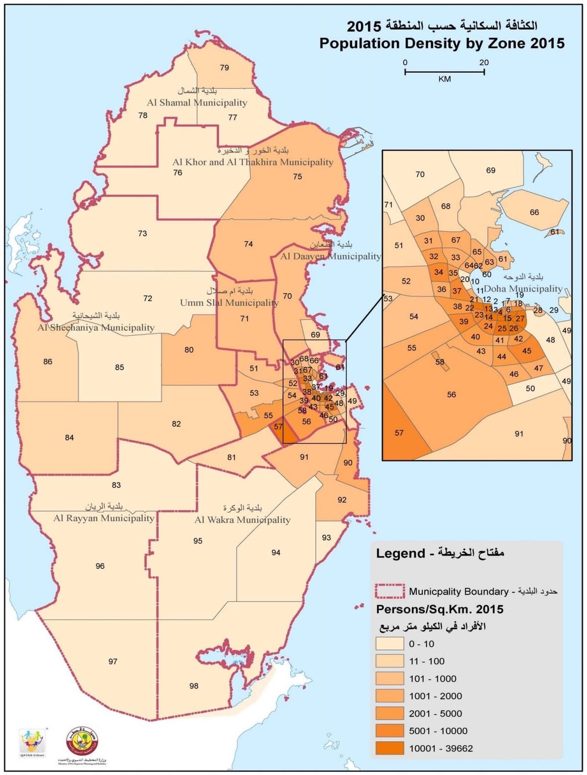 வரைபடம் கத்தார் மக்கள் தொகை