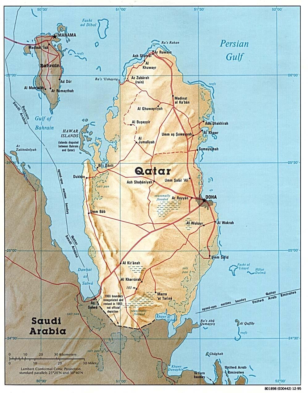 புதிய தொழில்துறை பகுதியில் கத்தார் வரைபடம்
