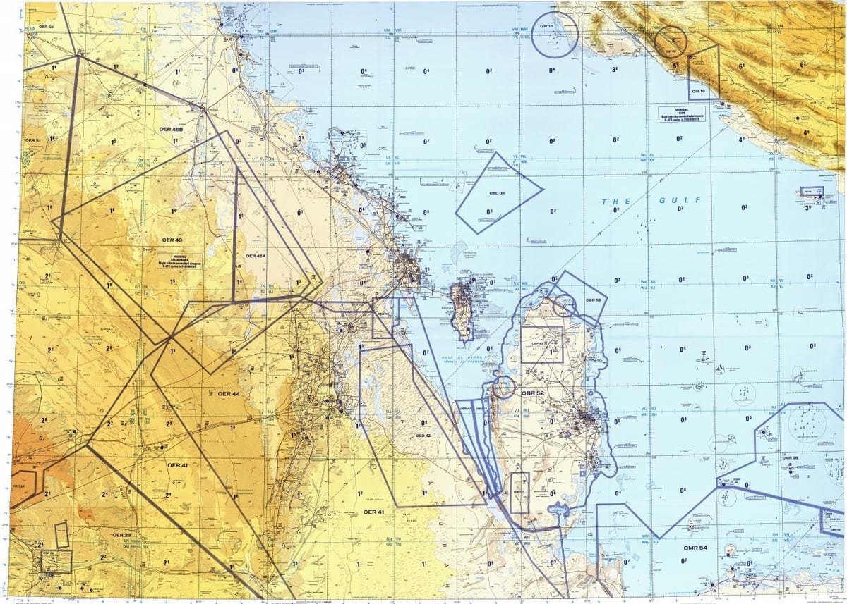 வரைபடம் பகுதியில் கத்தார்
